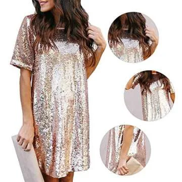 Cindaisy Shiny Sequin Mini Dress for Party and Cocktail