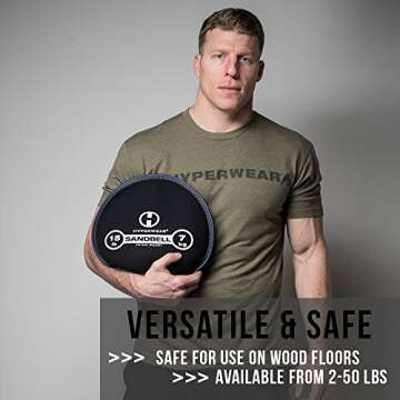 HYPERWEAR SandBell Sandbag - 40 lbs Pre-Filled Soft Weights for Versatile Workouts