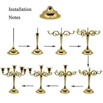 Maiheimoon Metal Candelabra Retro Candlestick Holder for Candlelight Dinner and Table Decoration (5 Arms-Black-1)