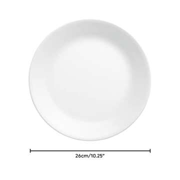 Corelle Vitrelle 4-Pieces 10.25" Glass Dinner Plates, Chip & Crack Resistant Glass Dinnerware Set Pl...