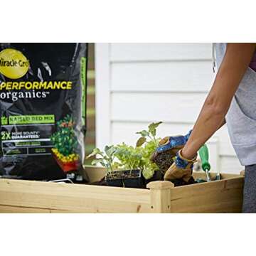 Miracle-Gro Performance Organics Raised Bed Mix - Organic and Natural Ingredients, Potting Soil Blended for Raised Bed Gardening, Grow More Vegetables, Flowers and Herbs (vs unfed plants), 1.3 cu. ft.