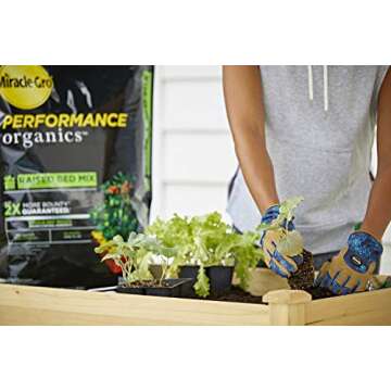 Miracle-Gro Performance Organics Raised Bed Mix - Organic and Natural Ingredients, Potting Soil Blended for Raised Bed Gardening, Grow More Vegetables, Flowers and Herbs (vs unfed plants), 1.3 cu. ft.