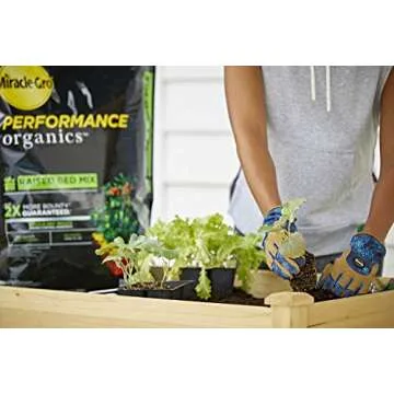 Miracle-Gro Performance Organics Raised Bed Mix - Organic and Natural Ingredients, Potting Soil Blended for Raised Bed Gardening, Grow More Vegetables, Flowers and Herbs (vs unfed plants), 1.3 cu. ft.