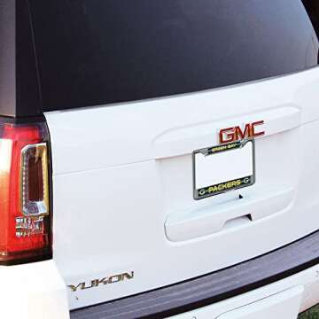 Rico Industries NFL Green Bay Packers Bling Chrome License Plate Frame with Glitter Accent , 6 x 12.25"