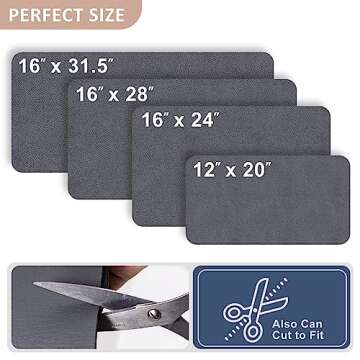 WEKEY Coffee Mat Hide Stain,Drying Mat for Kitchen Counter,Coffee Maker Mat for Countertops, Absorbent Coffee Bar Mat for Kitchen Counter,Coffee Bar Accessories Under Appliance Mats (Gray, 12*20 IN)