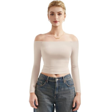 Stylish SUUKSESS Off The Shoulder Long Sleeve Shirt for Women