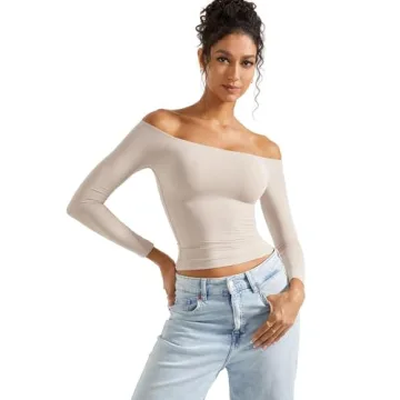 Stylish SUUKSESS Off The Shoulder Long Sleeve Shirt for Women