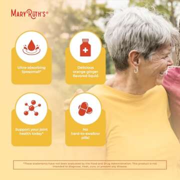 MaryRuth Organics | Liposomal Turmeric & DHA | Curcumin | Ginger Root Oil | Algal DHA & Vitamin E | Cognitive Function | Mood Support | Joint Health | Liquid Supplement | 15.22 oz