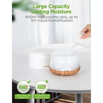 InnoGear Oil Diffuser, 500ml Diffusers for Essential Oils Large Room Ultrasonic Diffuser with 4 Timers 2 Misting Modes Essential Oil Diffusers for Home Waterless Auto-Off, Large, Yellow