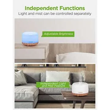 InnoGear Oil Diffuser, 500ml Diffusers for Essential Oils Large Room Ultrasonic Diffuser with 4 Timers 2 Misting Modes Essential Oil Diffusers for Home Waterless Auto-Off, Large, Yellow