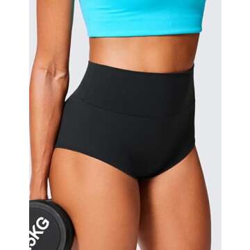 CRZ YOGA Womens Butterlift Hidden Scrunch Butt Lifting Booty Shorts - High Waisted Yoga Workout Dance Gym Athletic Black XX-Small