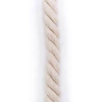 Tosnail Durable 50 Feet Natural Cotton Rope for Crafts & Outdoor Use