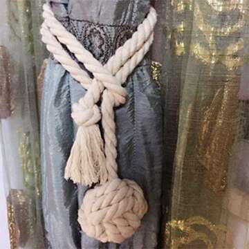 Tosnail 50 Feet Natural Triple-Strand Cotton Rope