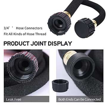 Suneed Soaker Hose 50 Ft for Garden Beds,1/2'' Soaker Hoses for Foundation Watering 50 Ft Rubber Soa...