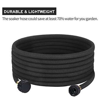 Suneed Soaker Hose 50 Ft for Garden Beds,1/2'' Soaker Hoses for Foundation Watering 50 Ft Rubber Soaking Hose - Drip Irrigation Hose for Garden, Vegetable Beds (50 ft)