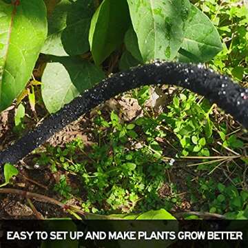 Suneed Soaker Hose 50 Ft for Garden Beds,1/2'' Soaker Hoses for Foundation Watering 50 Ft Rubber Soaking Hose - Drip Irrigation Hose for Garden, Vegetable Beds (50 ft)