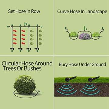 Suneed Soaker Hose 50 Ft for Garden Beds,1/2'' Soaker Hoses for Foundation Watering 50 Ft Rubber Soaking Hose - Drip Irrigation Hose for Garden, Vegetable Beds (50 ft)