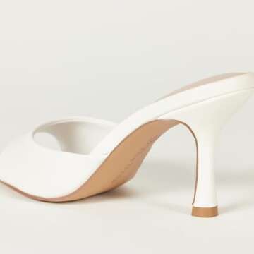 The Drop Women's Mandy Pointed-Toe Heeled Sandal, White, 7.5