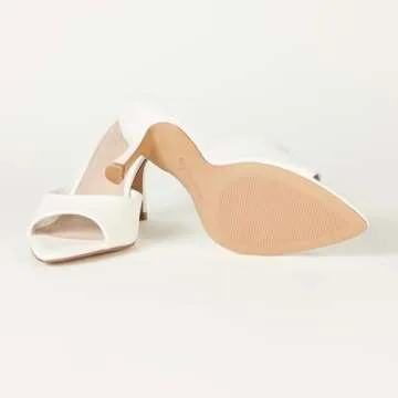 The Drop Women's Mandy Pointed-Toe Heeled Sandal, White, 7.5