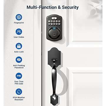 Veise Fingerprint Door Lock - Keyless Smart Security
