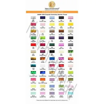 New brothreads - All 60 Assorted Colors of Huge Spool 5000M Polyester Embroidery Machine Thread for Commercial and Domestic Embroidery Machines