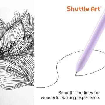 Shuttle Art Retractable Pastel Gel Ink Pens, 11 Pack Black Ink Pens, Cute Pens 0.5mm Fine Point for Writing Journaling Taking Notes School Office Home