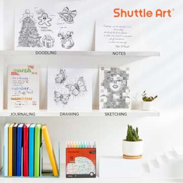 Shuttle Art Retractable Pastel Gel Ink Pens, 11 Pack Black Ink Pens, Cute Pens 0.5mm Fine Point for Writing Journaling Taking Notes School Office Home