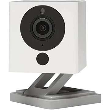 Wyze Cam 1080p Indoor Wi-Fi Security Camera, 32GB Card, Alexa and Google Enabled Free 14-Day Cloud Storage Night Vision (White), 1 Count (Pack of 1)