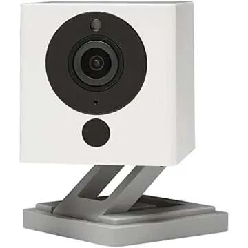 Wyze Cam 1080p Indoor Wi-Fi Security Camera, 32GB Card, Alexa and Google Enabled Free 14-Day Cloud Storage Night Vision (White), 1 Count (Pack of 1)