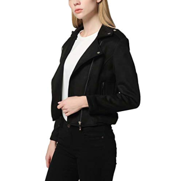 Stylish CHARTOU Women's Faux Suede Biker Jacket