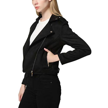 Stylish CHARTOU Women's Faux Suede Biker Jacket