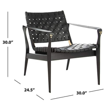 Stylish Safavieh Couture Dilan Accent Chair in Black Leather