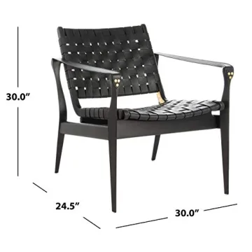 Stylish Safavieh Couture Dilan Accent Chair in Black Leather