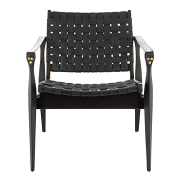 Stylish Safavieh Couture Dilan Accent Chair in Black Leather