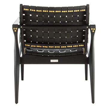Stylish Safavieh Couture Dilan Accent Chair in Black Leather