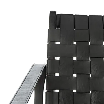 Stylish Safavieh Couture Dilan Accent Chair in Black Leather