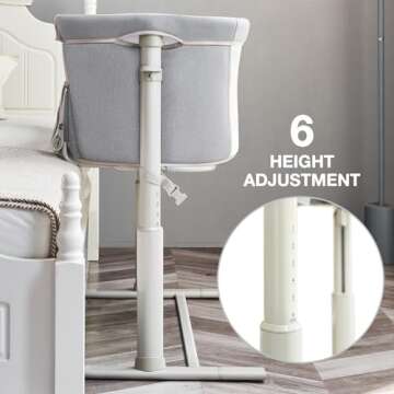 RONBEI Baby Bassinet Bedside Sleeper - Adjustable & Easy to Assemble