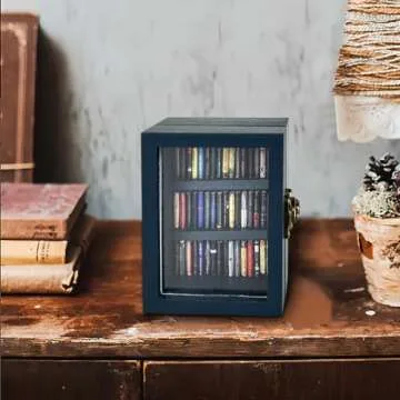 Anxiety Bookshelf Mini Bookshelf Ornament Miniature Bookshelf Decor Shake Bookshelf Shake Away Your Anxiety Miniature Book Library with 60pcs Mini Books for Book Lovers Home Room Office Decor (Blue)