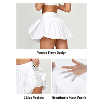 IUGA Women's Pleated Tennis Skirt with Pockets for Workouts