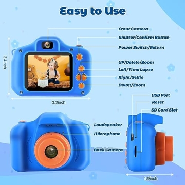 HOMHOW Kids Camera HD 20MP Dual Lens Digital Camera for Children
