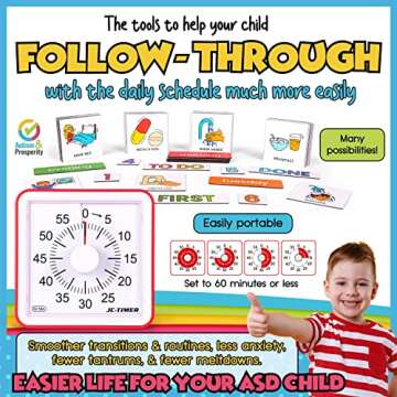 Autism & Prosperity Time Schedule Tasks - Autism Learning Materials, Special Education Autism Sensory Products, Sensory Toys for Kids with Autism, Visual Schedule for Kids with Autism Age 3 4 5 7 8 12