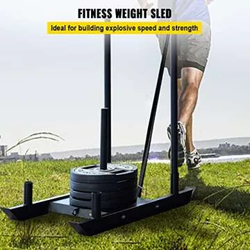 VEVOR Fitness Sled, 500 Lbs Capacity Weight Training Sled, Premium Iron with Black Powder Coat Speed...