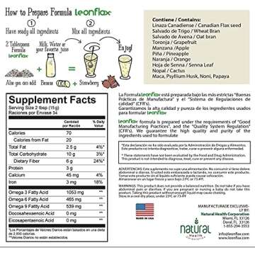 Leonflax, 100% Authentic Canadian Flax Seed, All-natural, High Fiber Content, Dietary Supplement to Improve your Digestive Health, 18 Oz, Bag