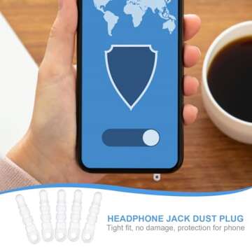 Plugs - 100 Pcs Cell Phone Dust Plug Charm with Headphone Covers Dust Protector Cap Compatible for 3.5mm Earphone (Transparent)