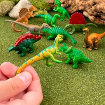Safari Ltd. Dinos TOOB - Includes 12 Hand-Painted Mini Figurines - T-Rex, Triceratops, Velociraptor, Stegosaurus, Ankylosaurus & More - Dinosaur Toy Figures For Boys, Girls & Kids Toys for Ages 3+