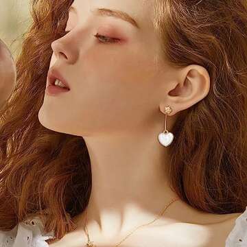 Honbay 40PCS Enamel Alloy Charms Pendant Dainty Cute Love Heart Shaped Pendants Valentine's Day Pendant Bead Charms for Keychains Earrings Bracelets Necklaces Jewelry Making and DIY Crafts (White)