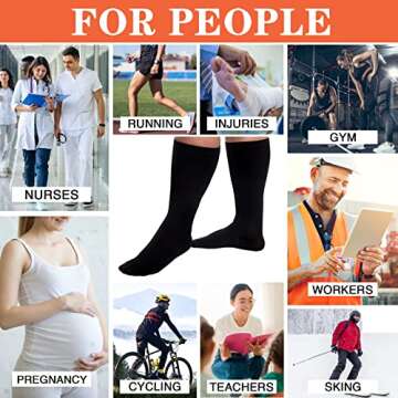 NOVAYARD Plus Size Compression Socks for Women and Men 20-30 mmhg Extra Wide Calf Compression Socks for Circulation Support 3 Pairs