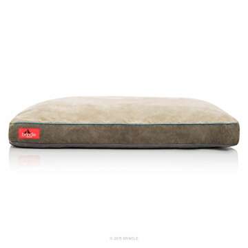 BRINDLE Khaki Shredded Memory Foam Pet Bed - Pet Essentials - Orthopedic Design - Pet Crate Compatib...