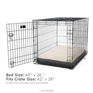 BRINDLE Khaki Shredded Memory Foam Pet Bed - Pet Essentials - Orthopedic Design - Pet Crate Compatible - Machine Washable Cover - Indoor Pet Bed for Dogs, Puppies, Cats, and Rabbits - Size Large