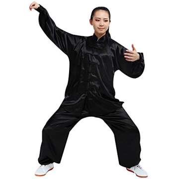 Adult Traditional Tai Chi Uniform Lightweight Stretchy Silk Wushu Suit